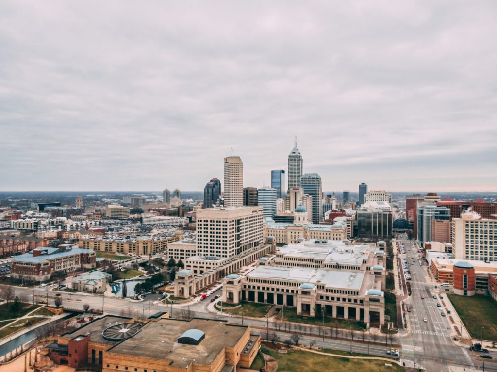vue sur le centre-ville d'Indianapolis Indiana
