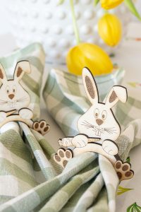 Ronds de serviette lapin en bois bricolage - Petite maison au coin